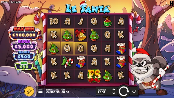 Le Santa Slot Base Game by Hacksaw Gaming Base Game Screenshot