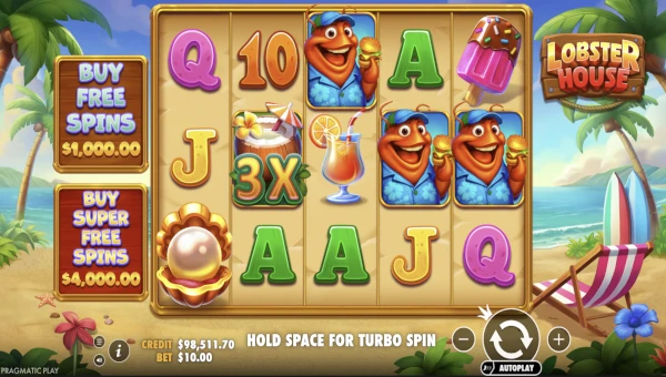 Lobster House Slot Base Game by Pragmatic Play Lobster House Base Game Screenshot
