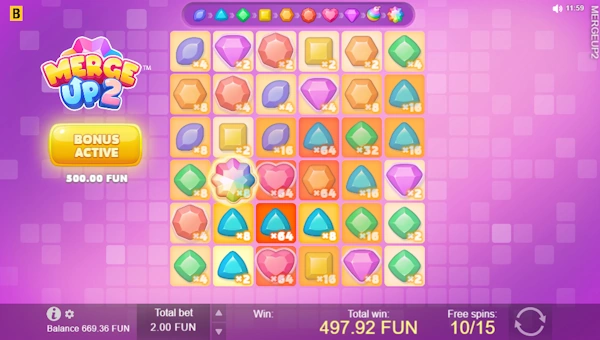 Merge Up™ 2 Slot Free Spins Bonus Game and Free Spins