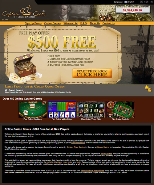 Captain Cooks Casino Review