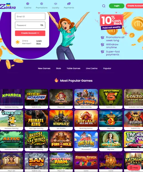 Zinkra Casino Review