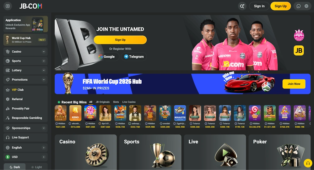 JB casino overview of lobby