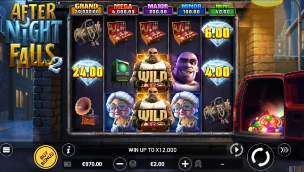 After Night Falls 2 base game screenshot showing reels and features