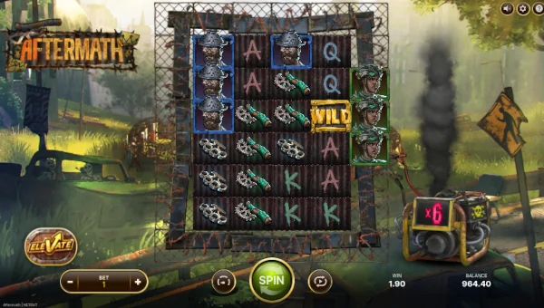 Aftermath base game screenshot showing reels and features
