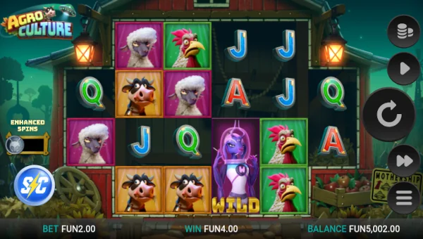 AgroCulture base game screenshot showing reels and features