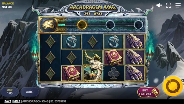 Archdragon King base game screenshot showing reels and features