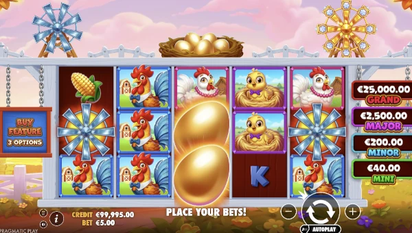 Better Barn House Bonanza base game screenshot showing reels and features