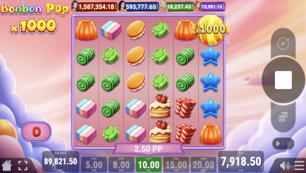 Bonus Game and Free Spins in Bonbon Pop x1000 Slot by PatePlay