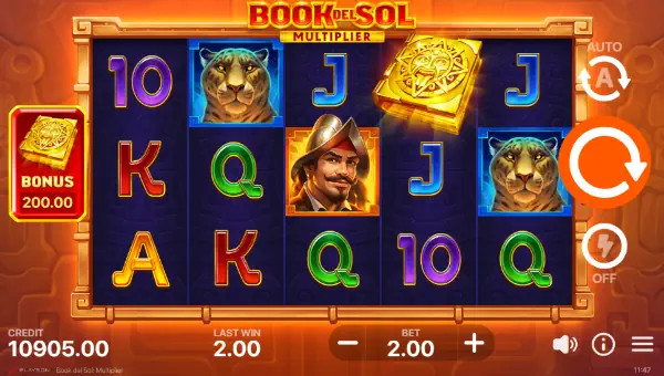 Book del Sol Multiplier gameplay