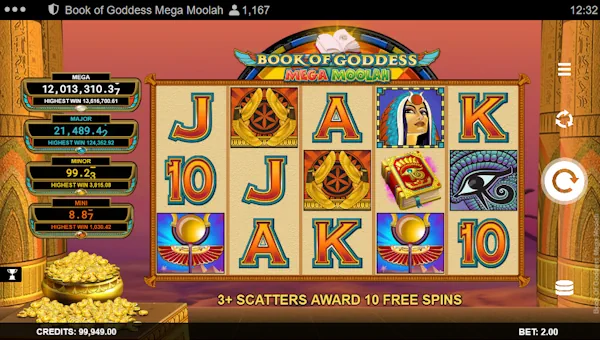 Book of Goddess Mega Moolah gameplay
