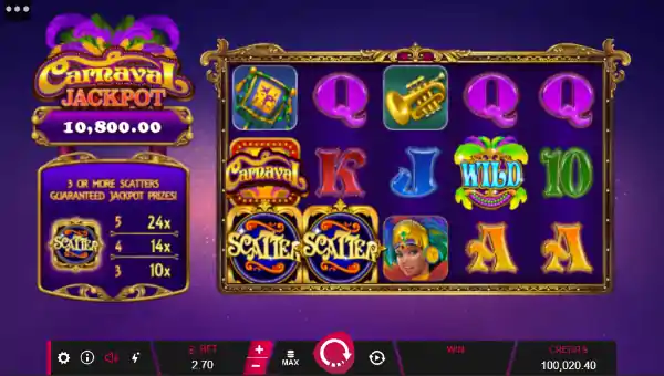 Carnaval Jackpot gameplay