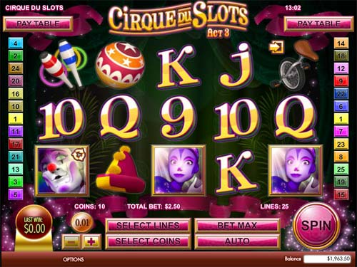 Cirque du Slots gameplay