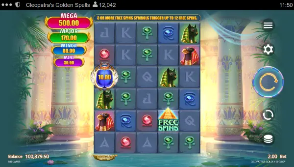 Cleopatras Golden Spells gameplay