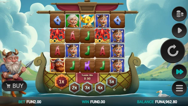 Cod of Thunder Dream Drop base game screenshot showing reels and features