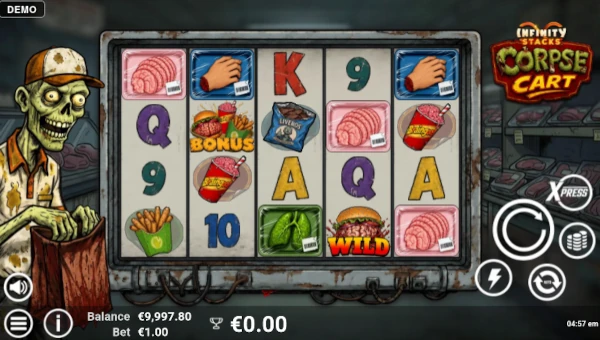 Corpse Cart base game screenshot showing reels and features