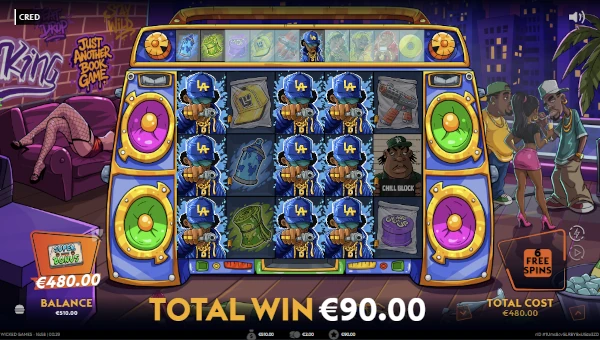 Screenshot of Cred slot demo showing reels and bonus game features