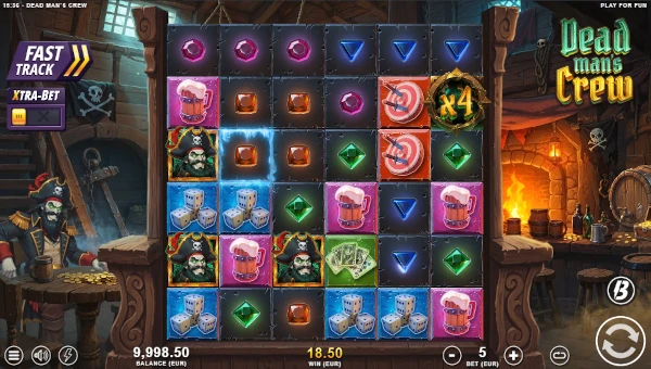 Dead Mans Crew base game screenshot showing reels and features