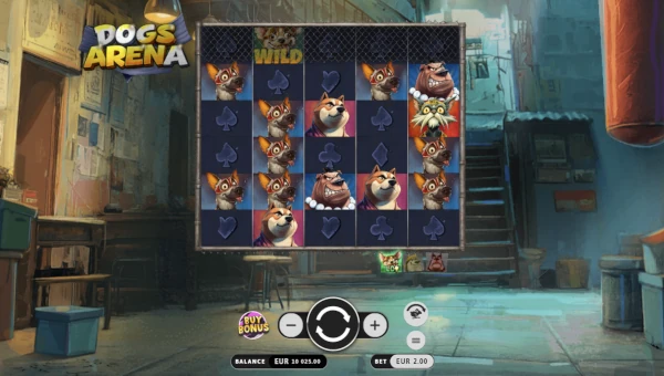 Dogs Arena base game screenshot showing reels and features