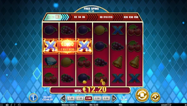 Screenshot of Fire Joker Blitz slot demo showing reels and bonus game features