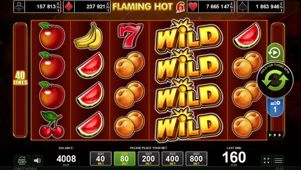 Flaming Hot 6 Reels gameplay