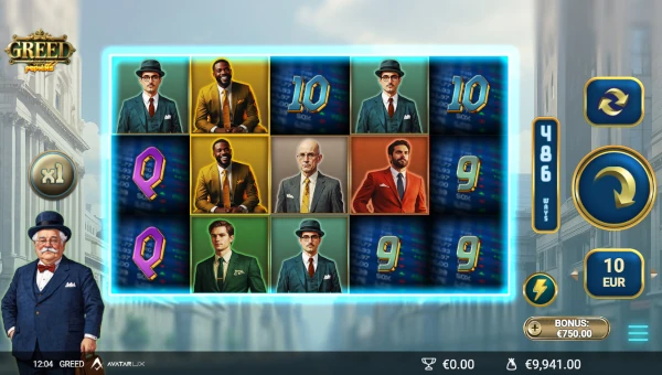 Base Game Screenshot of Greed Slot by AvatarUX
