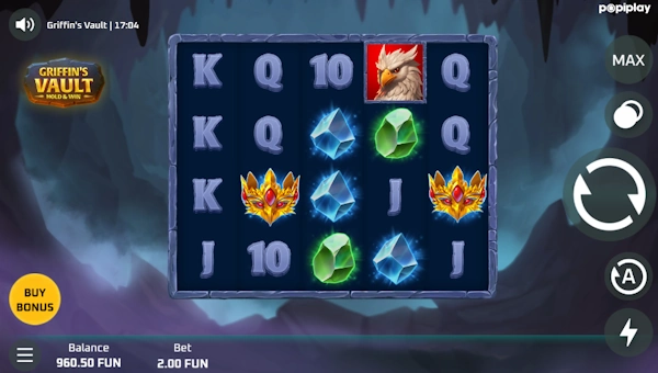 Griffins Vault base game screenshot showing reels and features