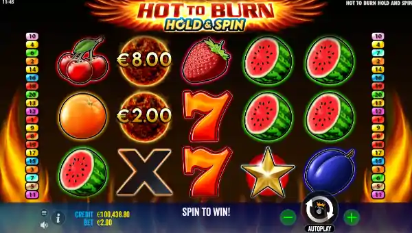 Hot to Burn Hold and Spin gameplay