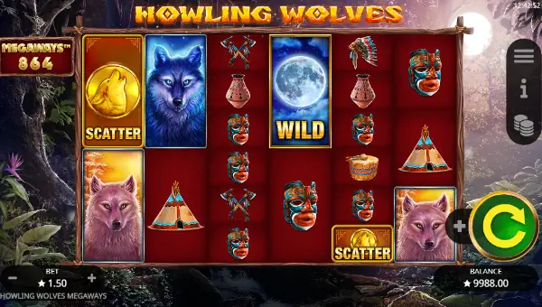 Howling Wolves Megaways gameplay
