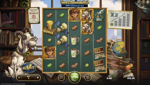 Jack and the Beanstalk 2 base game screenshot showing reels and features