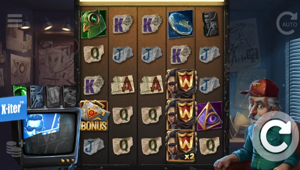 Langley Street 23 base game screenshot showing reels and features