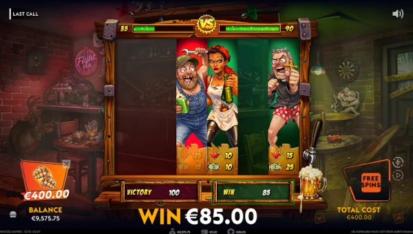 Screenshot of Last Call slot demo showing reels and bonus game features