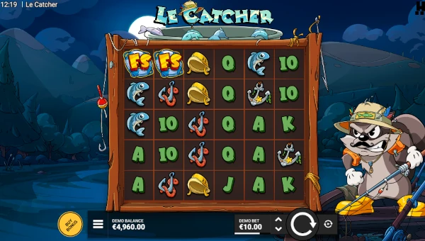 Le Catcher base game screenshot showing reels and features