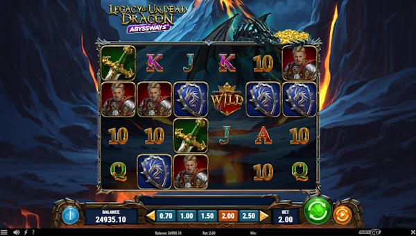 Legacy of Undead Dragon base game screenshot showing reels and features