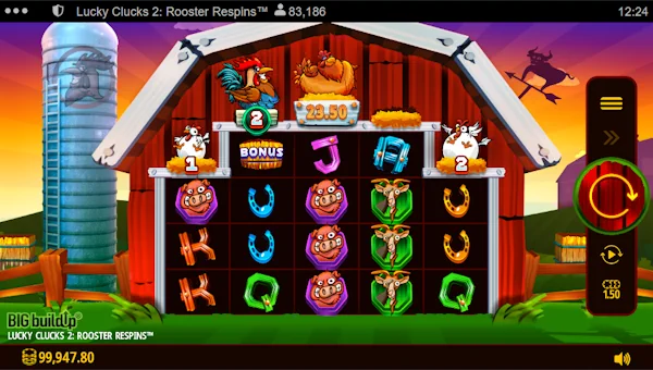 Lucky Clucks 2 Rooster Respins gameplay