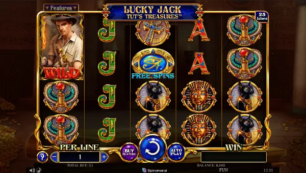 Lucky Jack Tuts Treasures gameplay