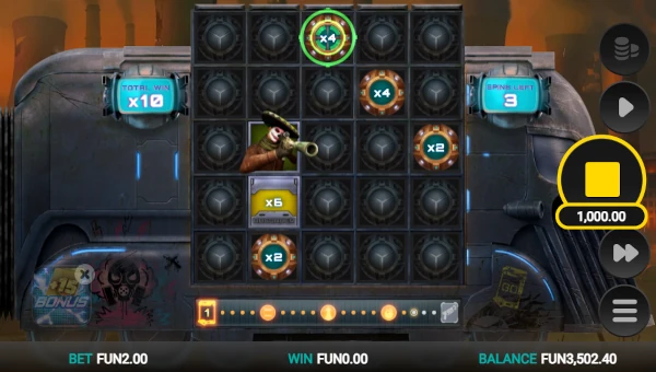 Screenshot of Money Train 5 slot demo showing reels and bonus game features