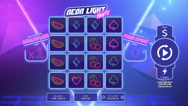 Neon Light Fruits gameplay