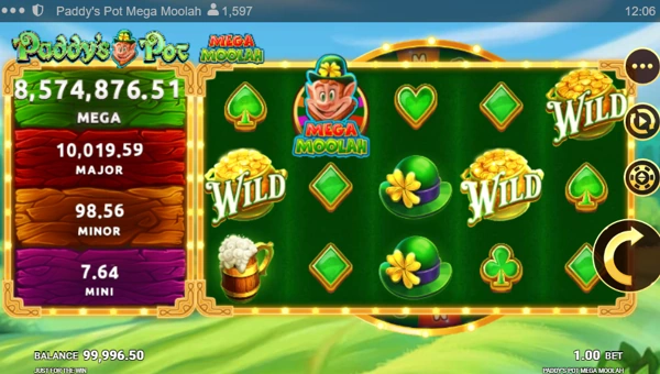 Paddys Pot Mega Moolah gameplay