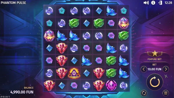 Phantom Pulse base game screenshot showing reels and features