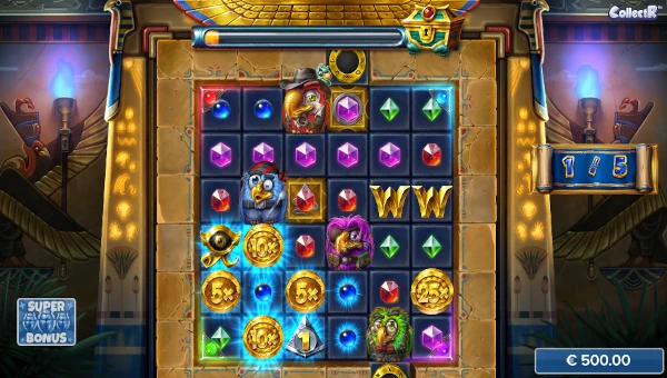 Screenshot of Pirots 5 slot demo showing reels and bonus game features