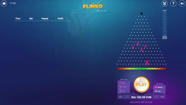 Plinko gameplay