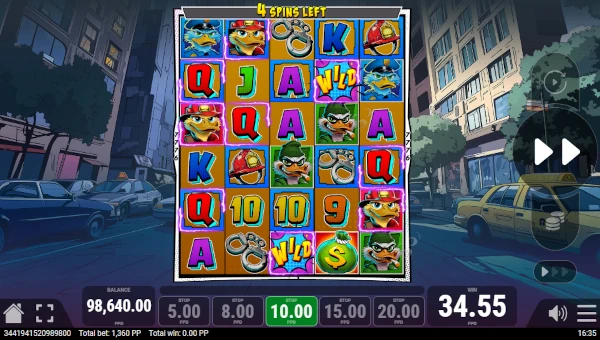 Bonus Game and Free Spins in Quack Squad Slot by PatePlay