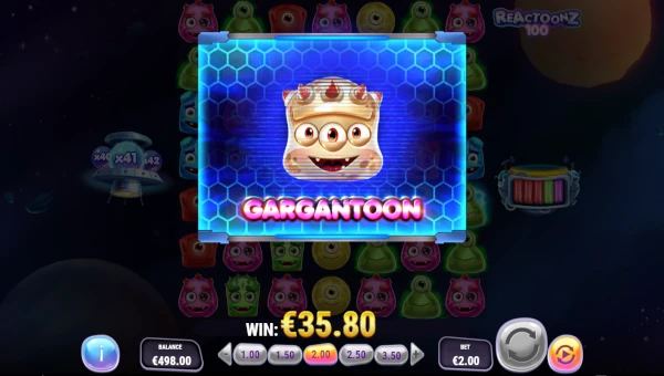 Bonus Game and Free Spins in Reactoonz 100 Slot by Play'n GO