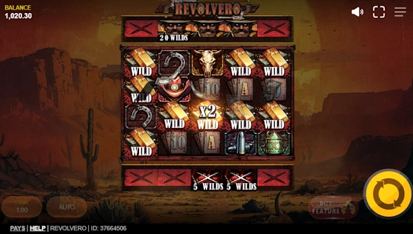 Revolvero base game screenshot showing reels and features