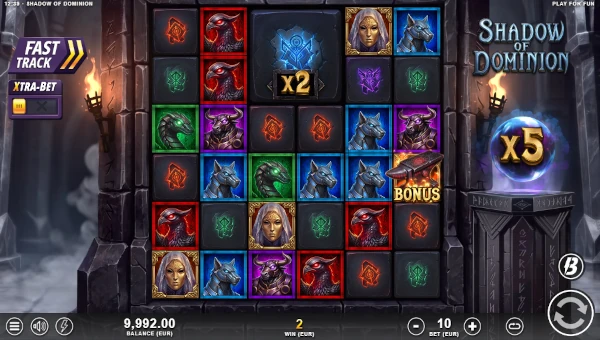 Shadow of Dominion base game screenshot showing reels and features