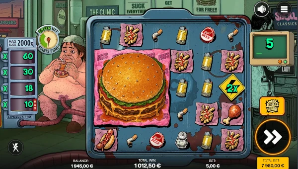 Screenshot of Suck slot demo showing reels and bonus game features