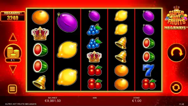 Super Hot Fruits Megaways gameplay