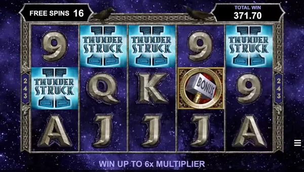 Bonus Game and Free Spins in Thunderstruck II Slot by Games Global