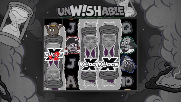 Unwishable base game screenshot showing reels and features