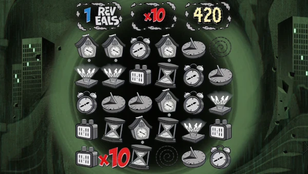 Screenshot of Unwishable slot demo showing reels and bonus game features